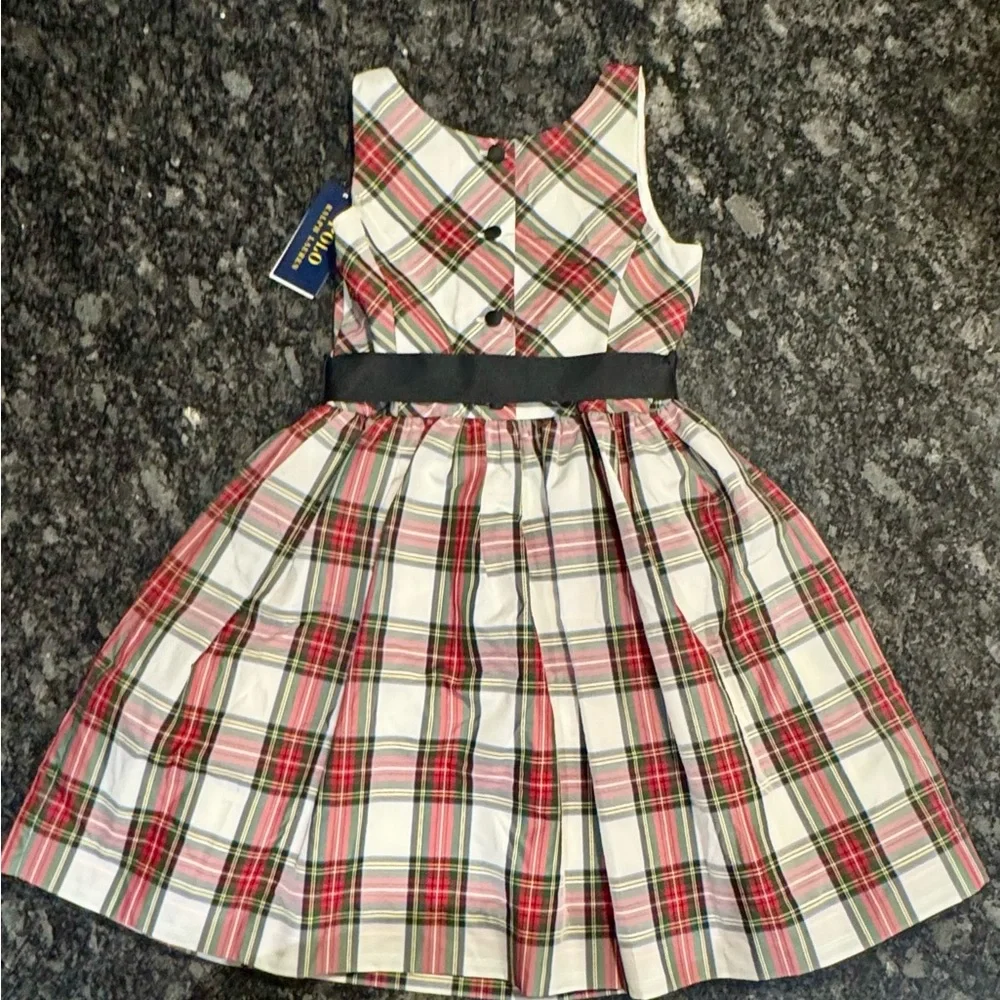 POLO Ralph Lauren Kids Plaid Dress - Red, Black, and White - Picture 3 of 3